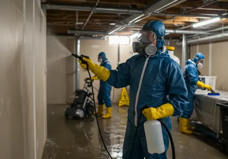 Basement Sanitization and Antimicrobial Treatment process in Kalama, WA